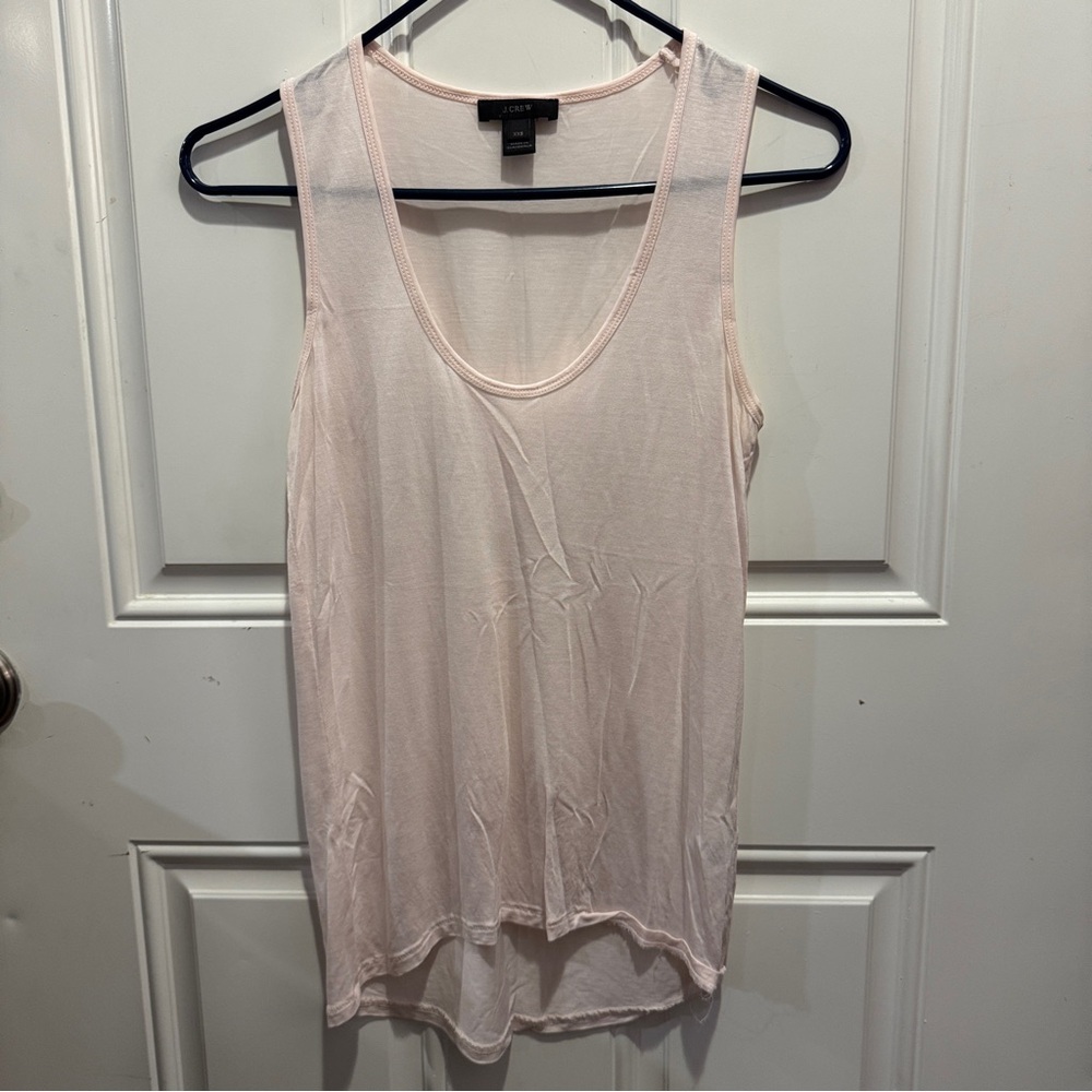 J. Crew Light Pink Semi Sheer Women's Tank Top Size XXS